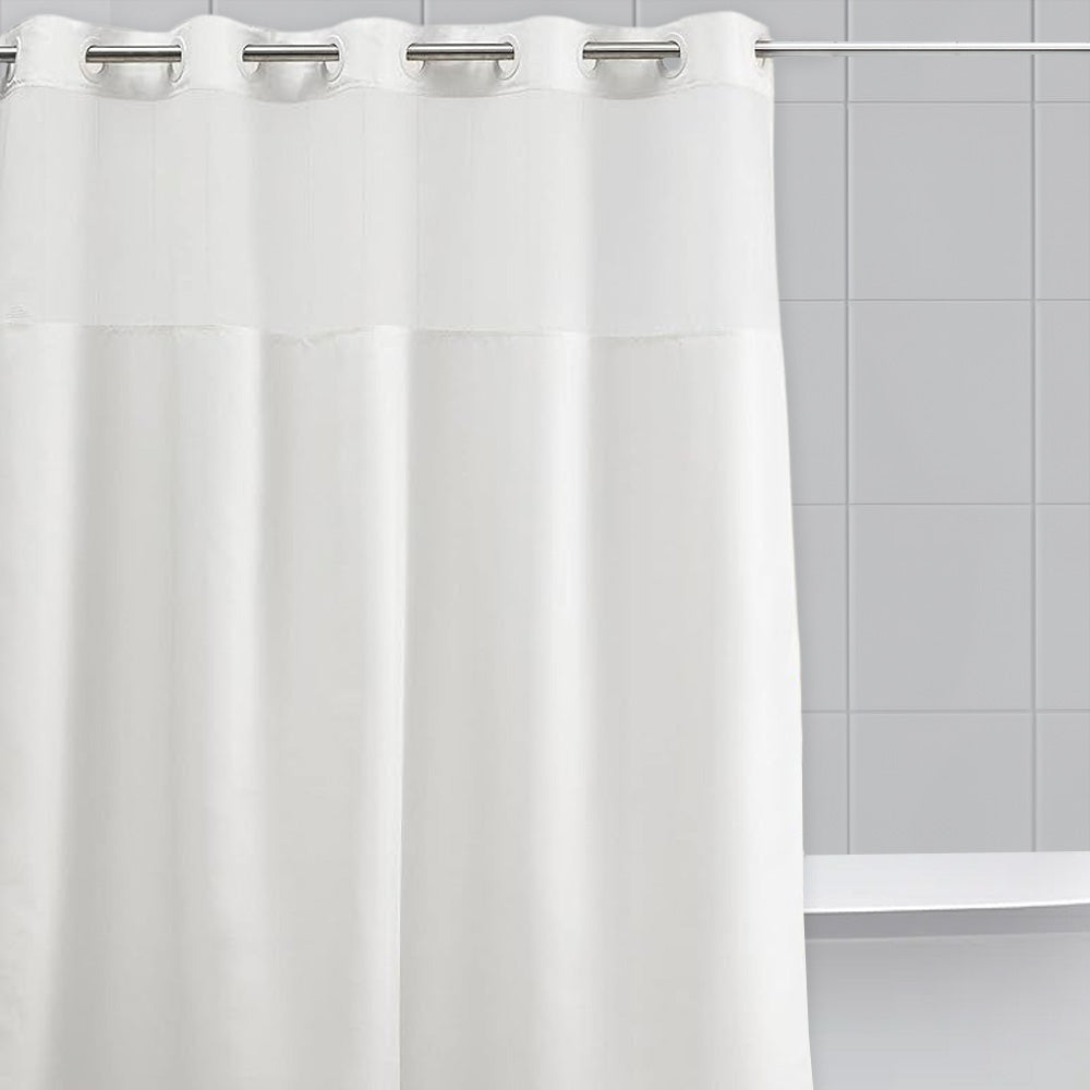Cortina Baño Waffle Sistema 3 en 1 sin Ganchos 180 x 183 cm White Home Logics 1 un
