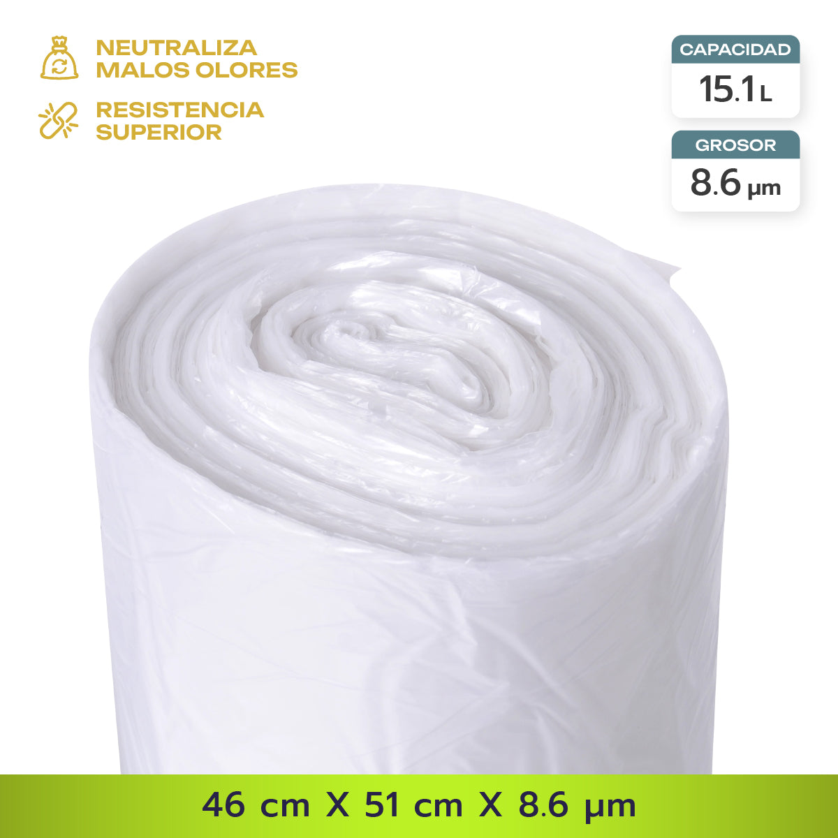 Bolsas Basura Papelero 46 x 51 cm Canway 80 un