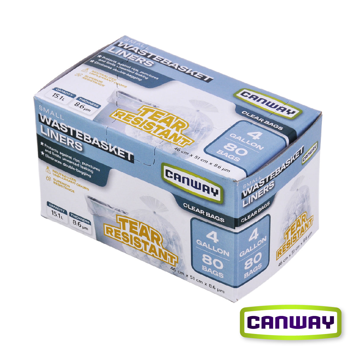 Bolsas Basura Papelero 46 x 51 cm Canway 80 un