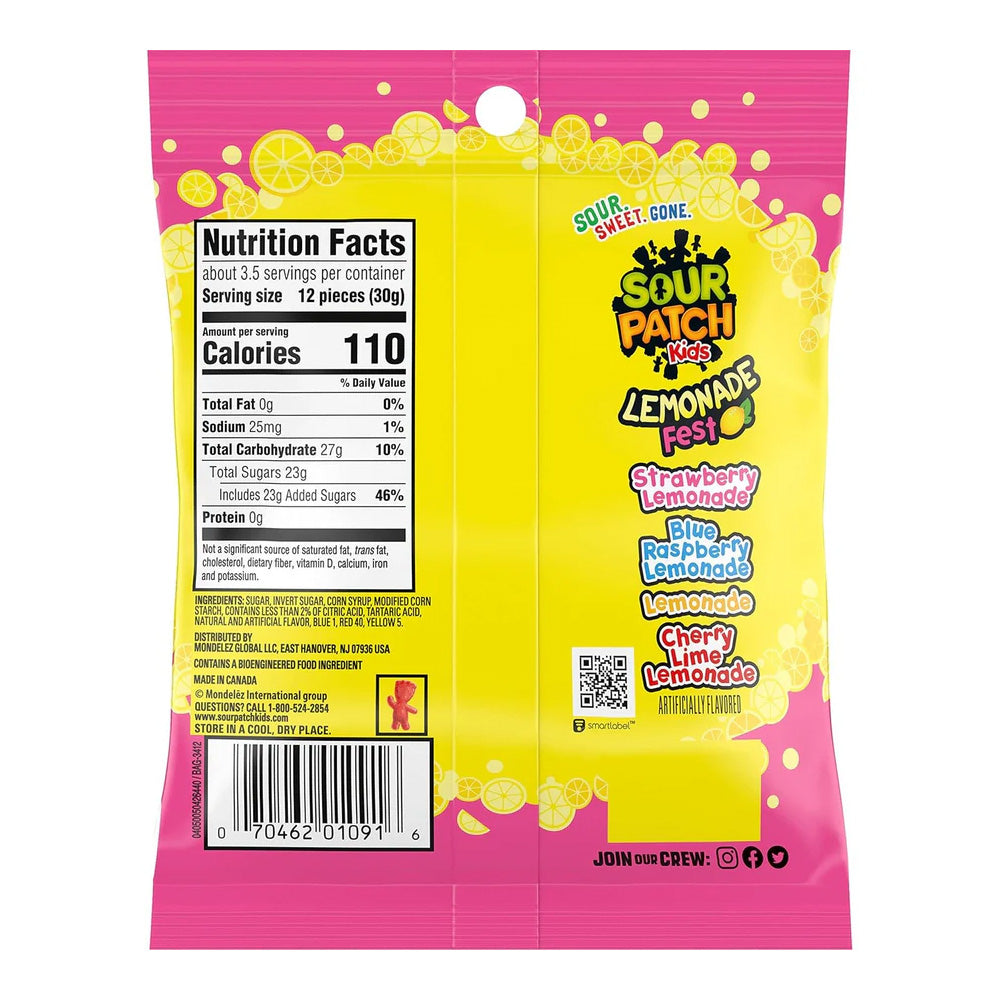 Gomitas Peg Lemonade Sour Patch Kids 102 g