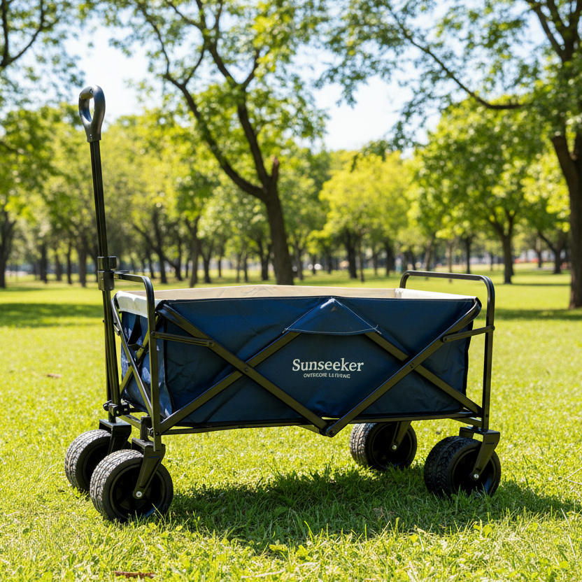 Carrito Wagon Heavy Duty Plegable Navy Blue Beige Sunseeker 1 un