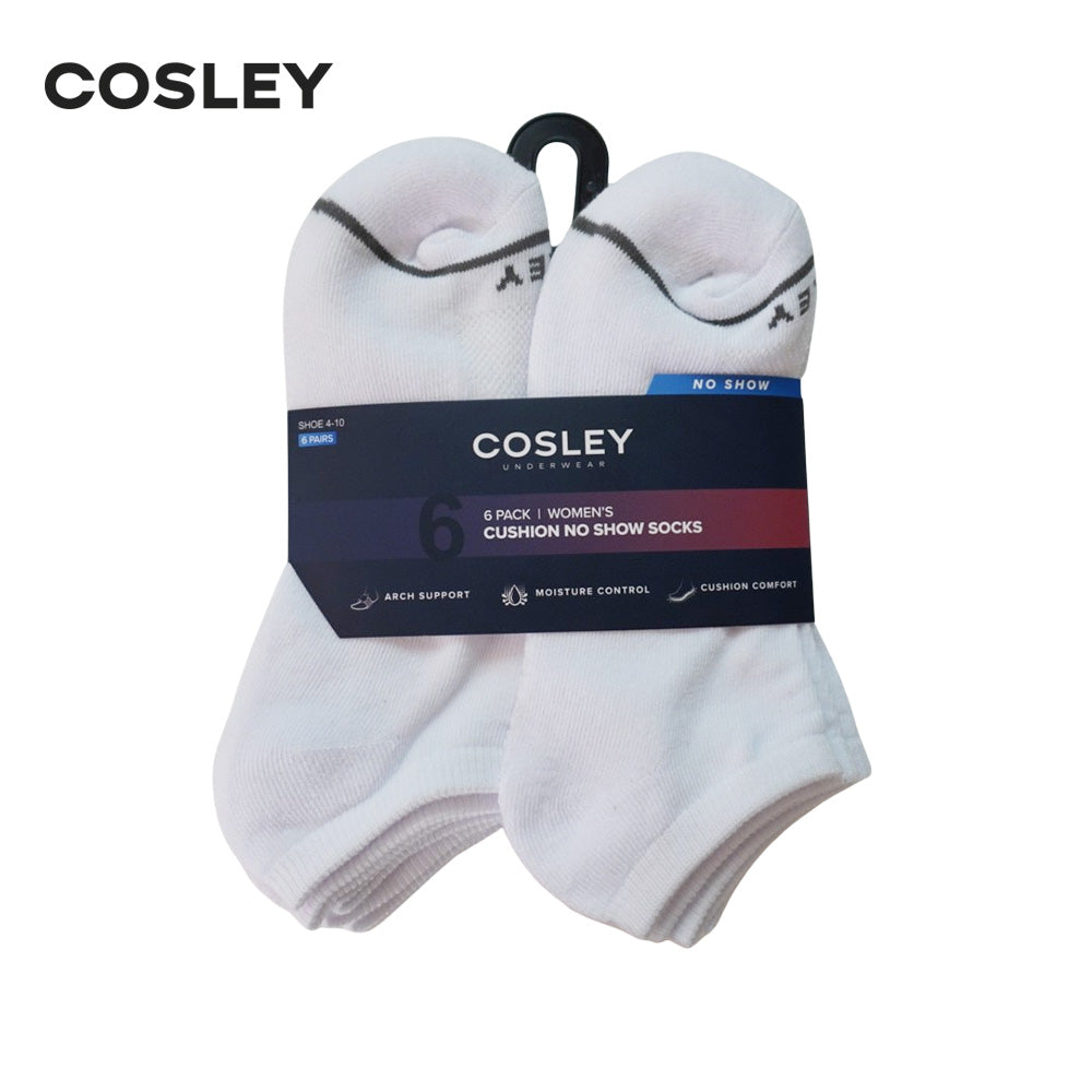 Calcetines Mujer Cushion No Show White Cosley Pack 6