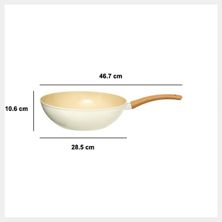 Wok Aluminio Forjado Harmony Cream 28 cm 5five 1 un