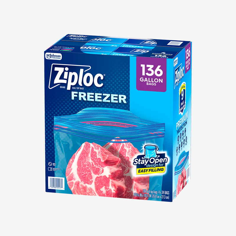 Bolsas Herméticas Gallon Freezer 27 x 27 cm Ziploc 4 x 34 un