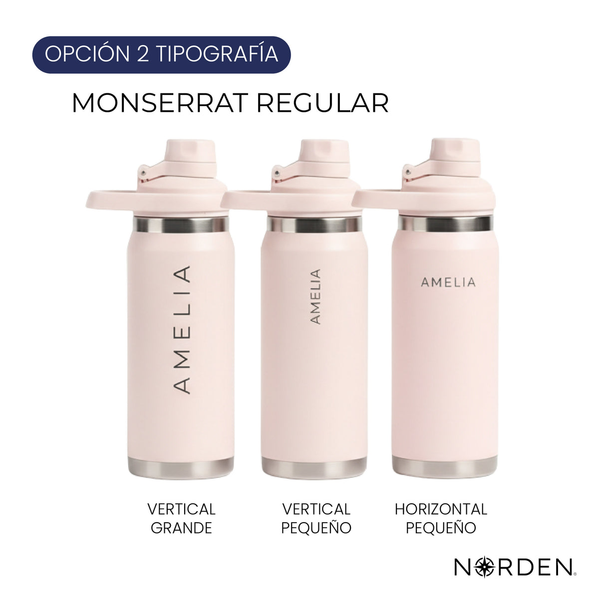 Botella Acero Inoxidable Rose 600 ml Norden 1 un