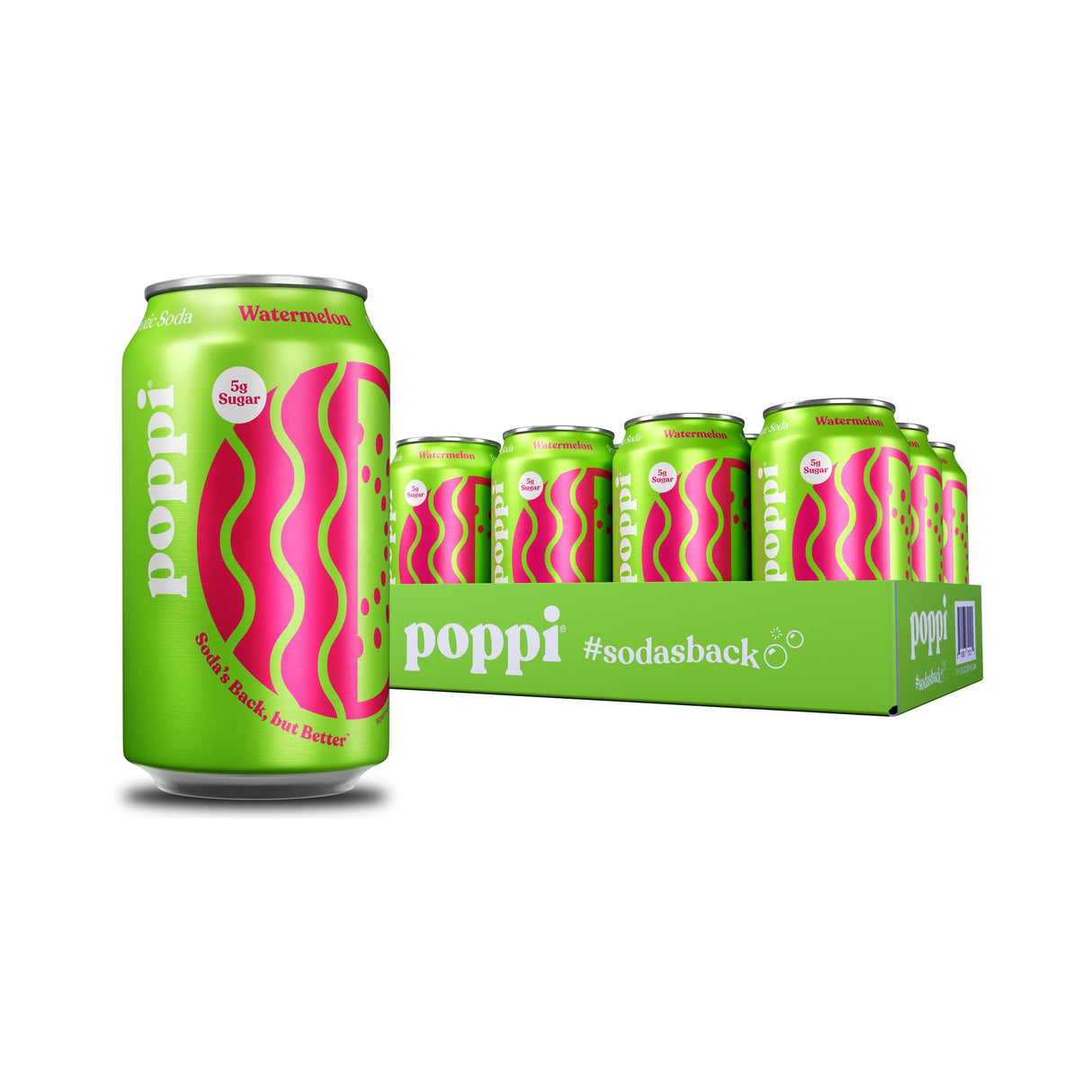 Bebida Prebiotic Watermelon Lata Poppi 12 x 355 ml