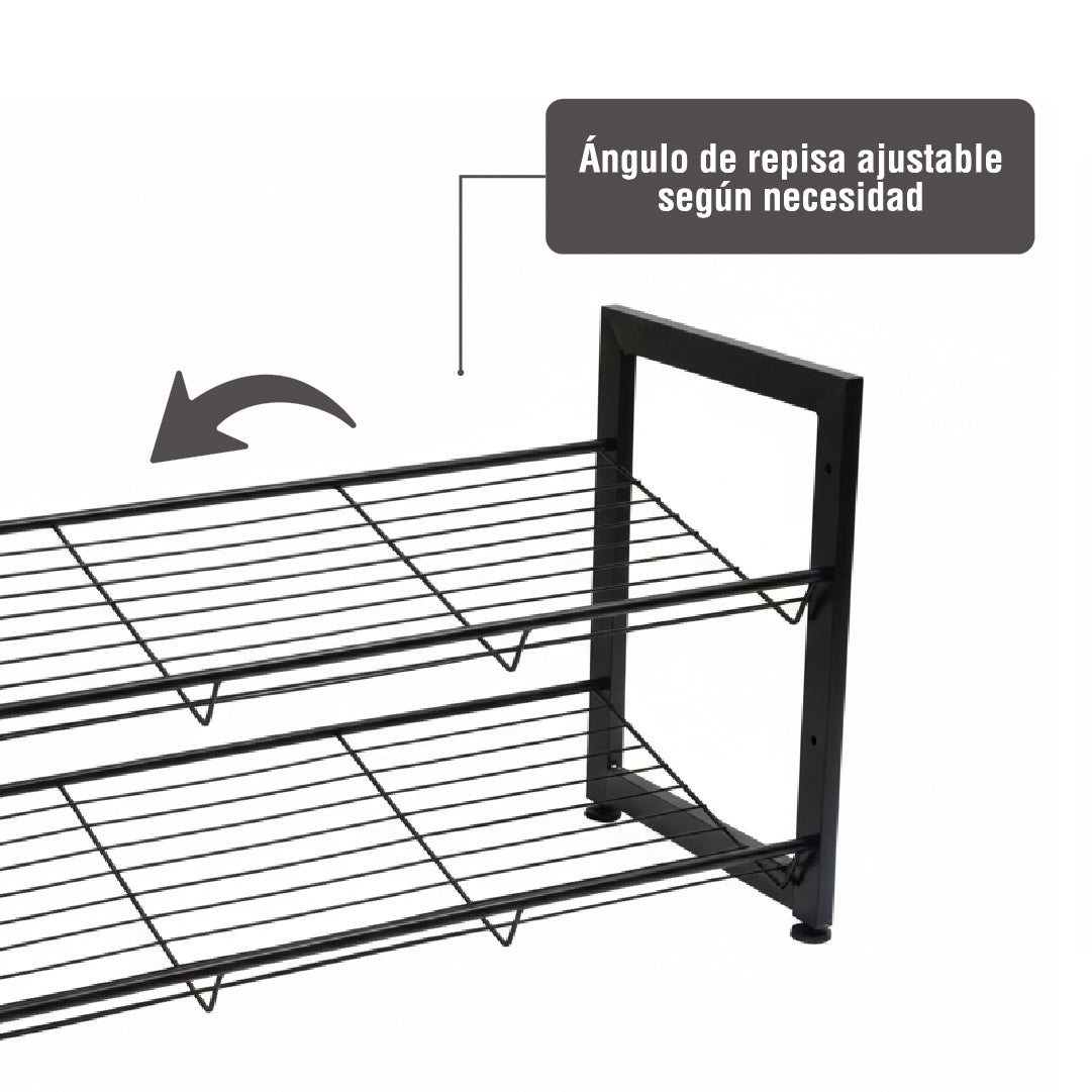Rack Organizador Zapatos 2 Niveles Acero Home Logics 1 un