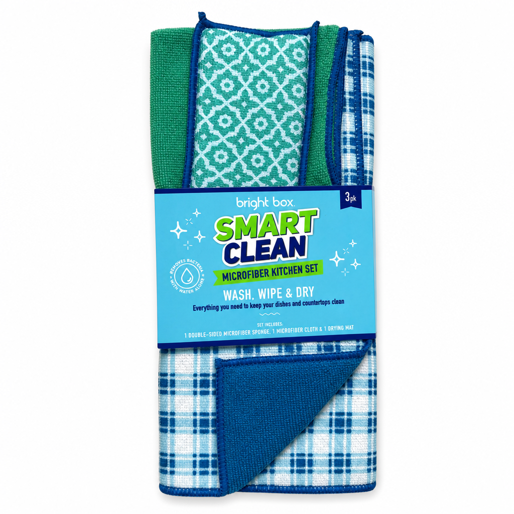 Set limpieza 3 Piezas Microfibra Bright Box Azul 1 un
