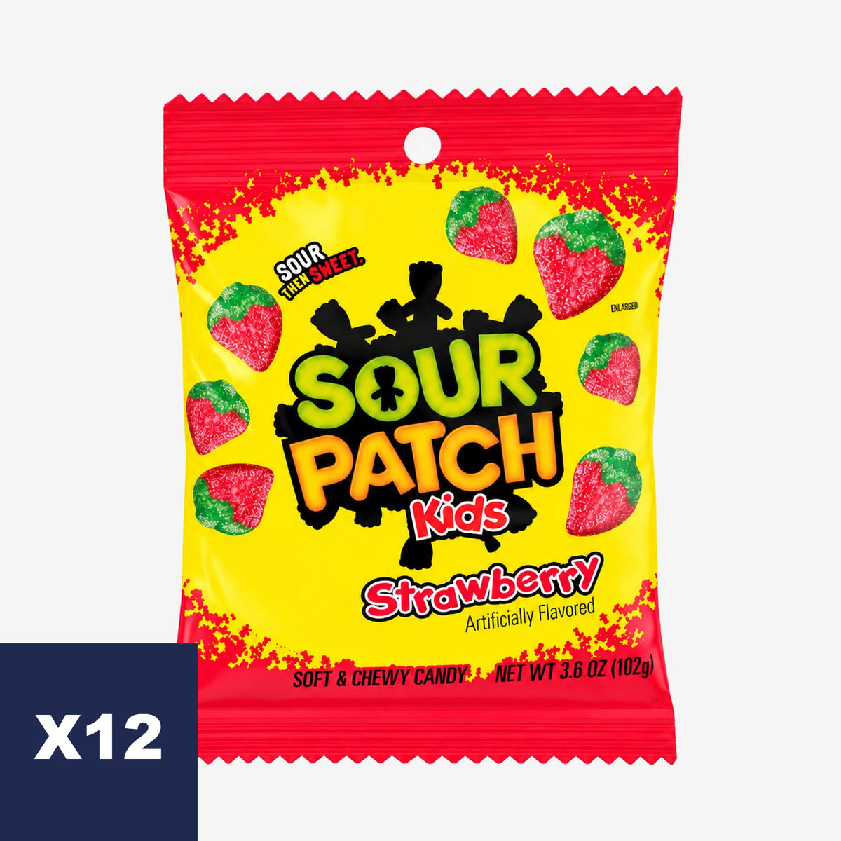 Gomitas Frutilla Sour Patch Kids 12 x 102 g