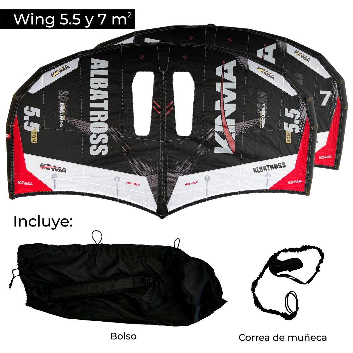 Set Wing Foil Negro 2 Wings