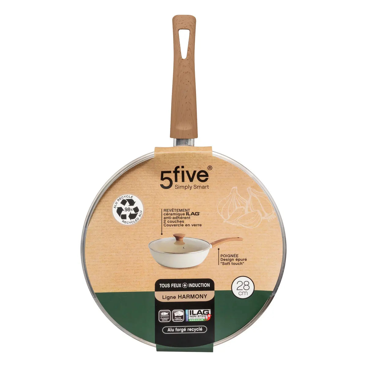 Sartén Aluminio Forjado Beige Harmony 28 cm 5five 1 un