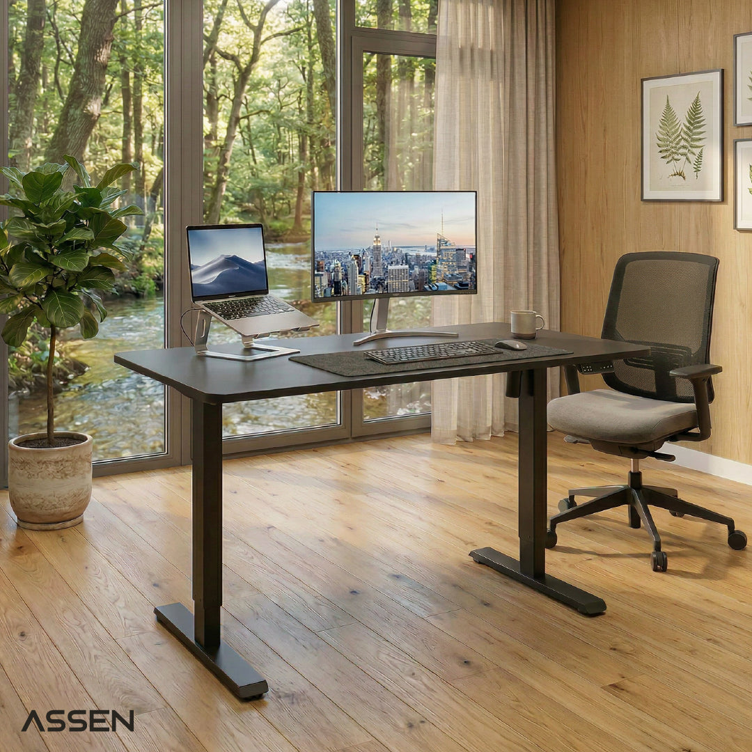 Escritorio Altura Regulable Serie Essential 120 x 60 cm Negro Assen 1 un