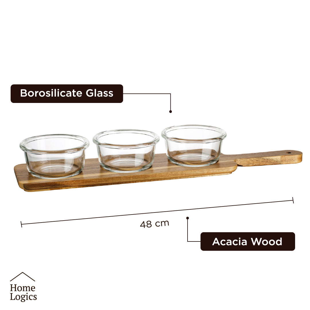 Set Aperitivo Acacia 3 Bowls Vidrio Home Logics 1 un