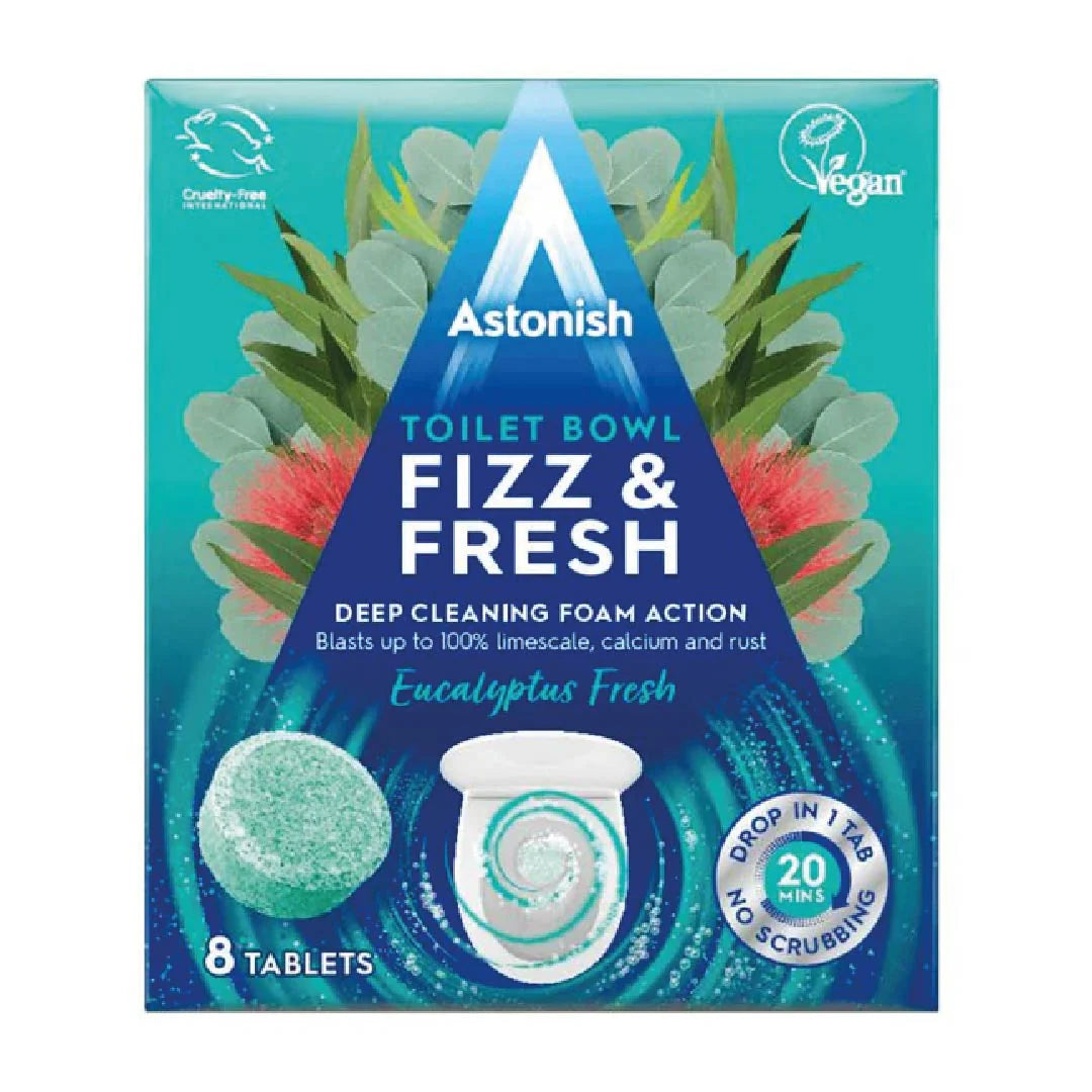 Pastillas Inodoro Toilet Bowl Fizz & Fresh Eucalipto Fresh Astonish 8 un