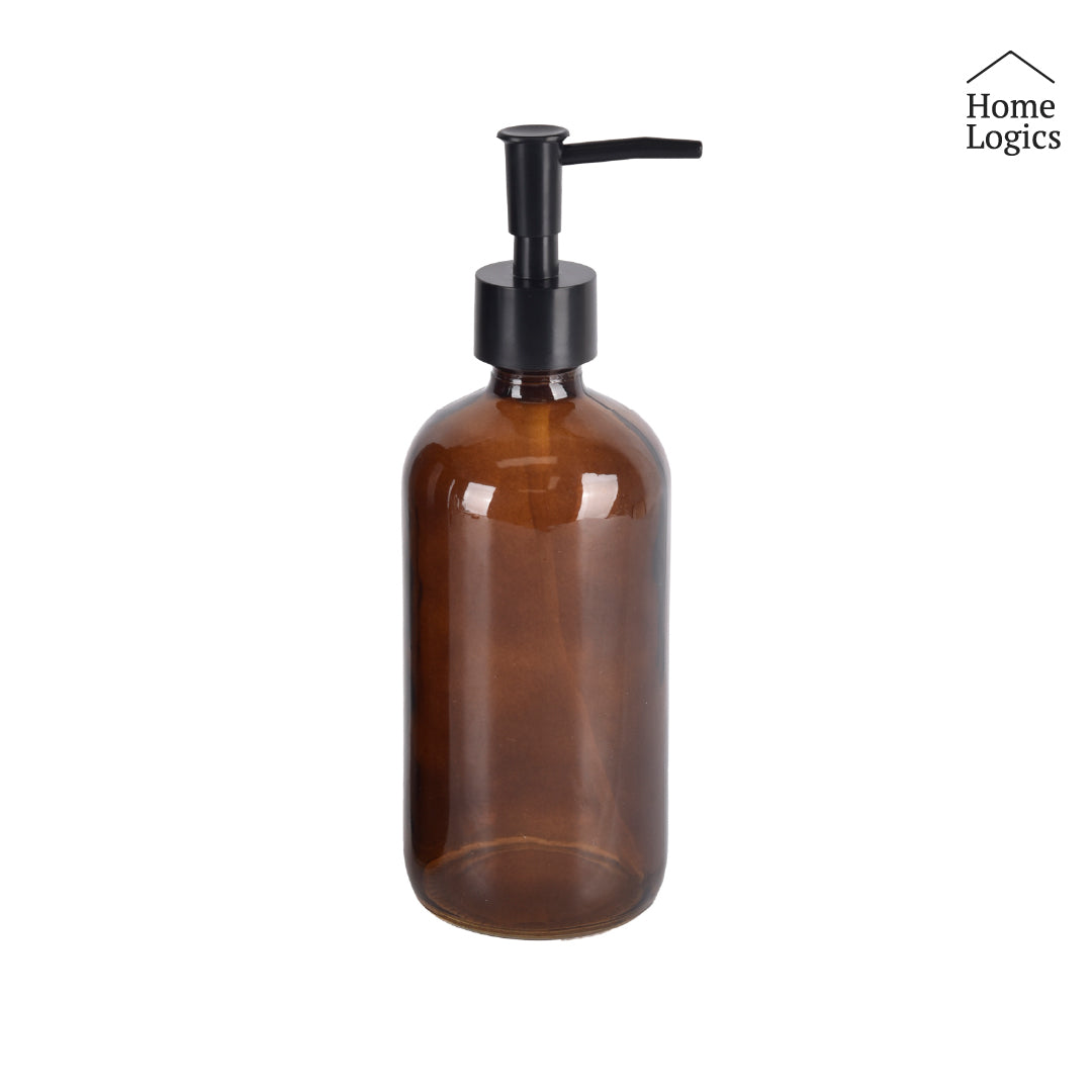 Dispensador Jabón Vidrio Ambar 450 ml Home Logics 1 un