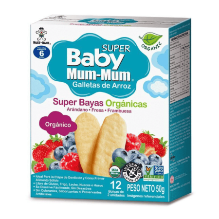 Galletas de Arroz Sabor Berries Baby Mum Mum 50 g