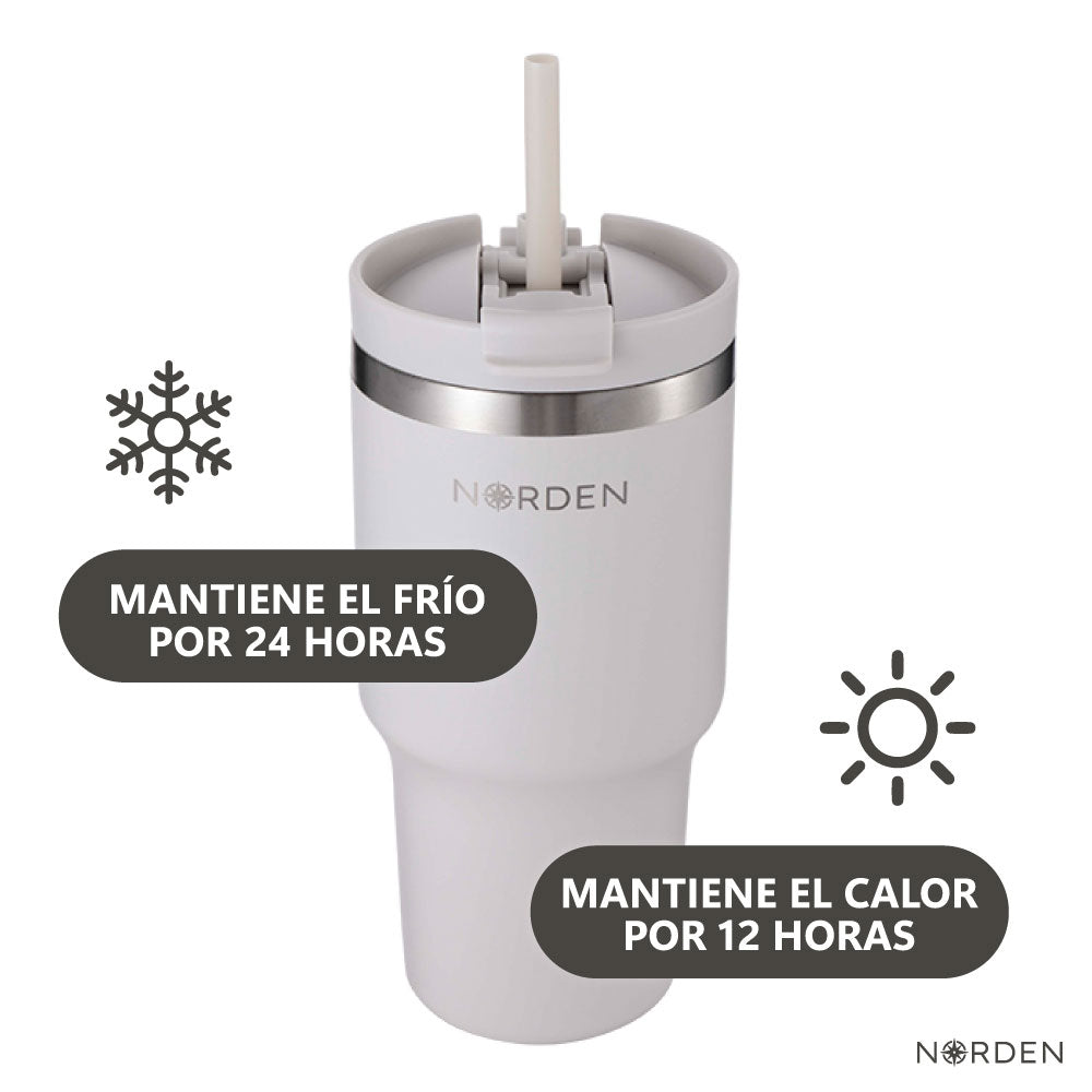 Mug Térmico Tumbler Leak-Proof Soft Sand 591 ml Norden 1 un