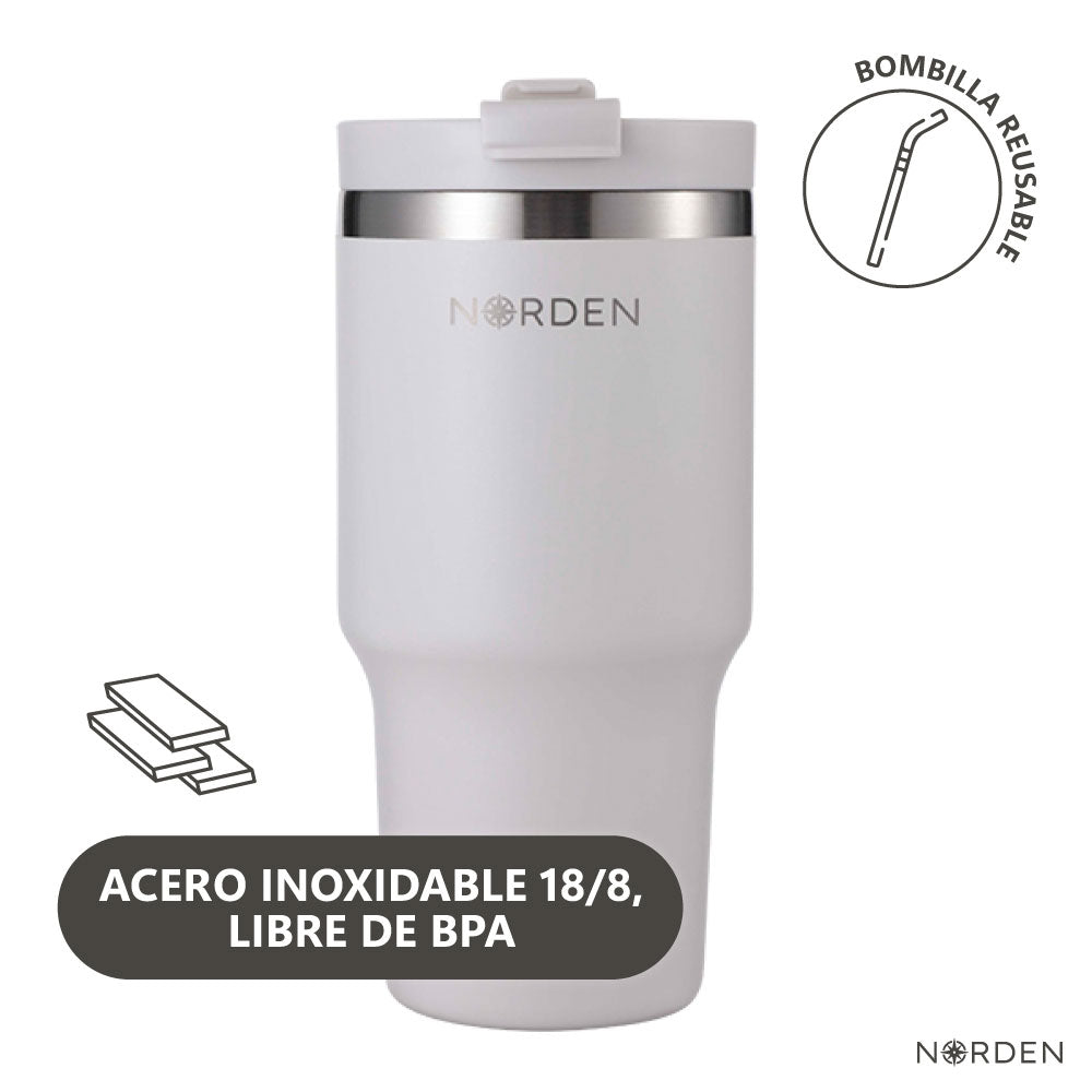 Mug Térmico Tumbler Leak-Proof Soft Sand 591 ml Norden 1 un