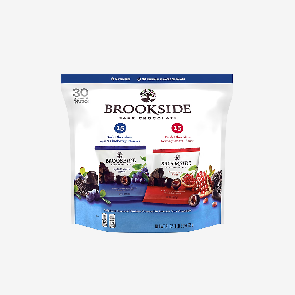 Frutos Bañados en Chocolate Brookside 2 Variedades 30 un x 19,8 g