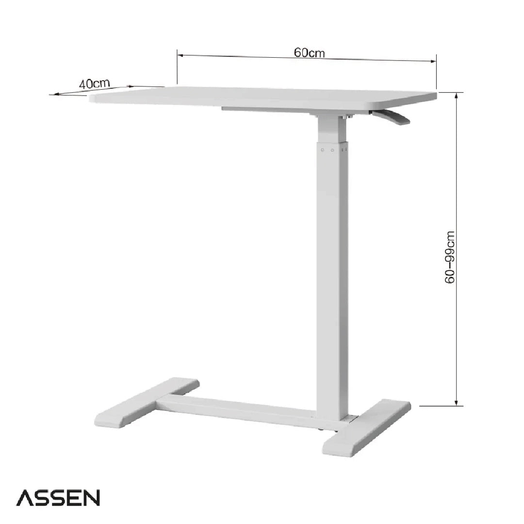 Mesa Lateral de Altura Regulable Con Encimera Abatible Blanca Assen 1 un