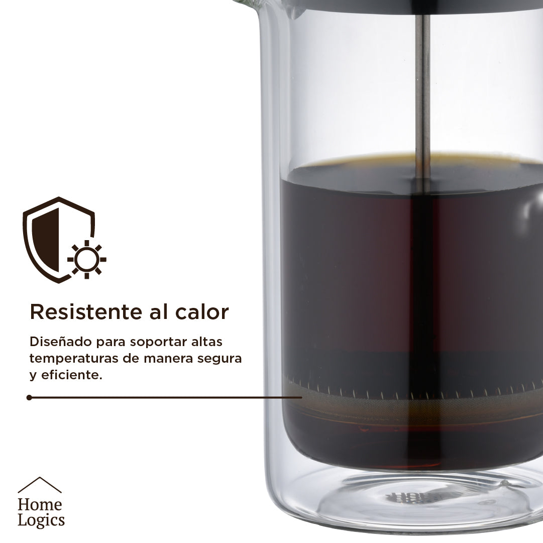 Cafetera Prensa Francesa Vidrio Doble Pared 1 L Home Logics 1 un