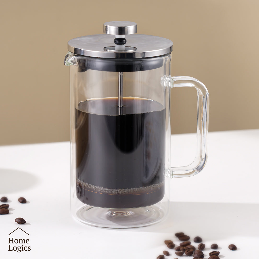 Cafetera Prensa Francesa Vidrio Doble Pared 600 ml Home Logics 1 un