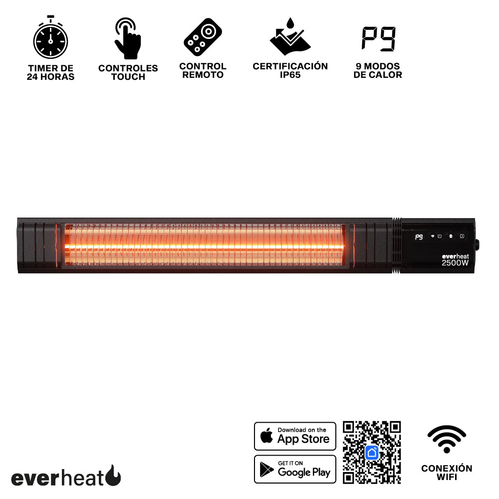 Calefactor de Pared Patio WiFi 2500W con Cadena Everheat 1 un