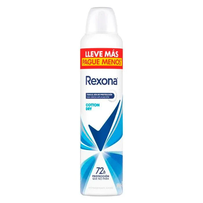 Desodorante Aerosol Antitranspirante Mujer Aroma Cotton Dry Rexona 250 ml