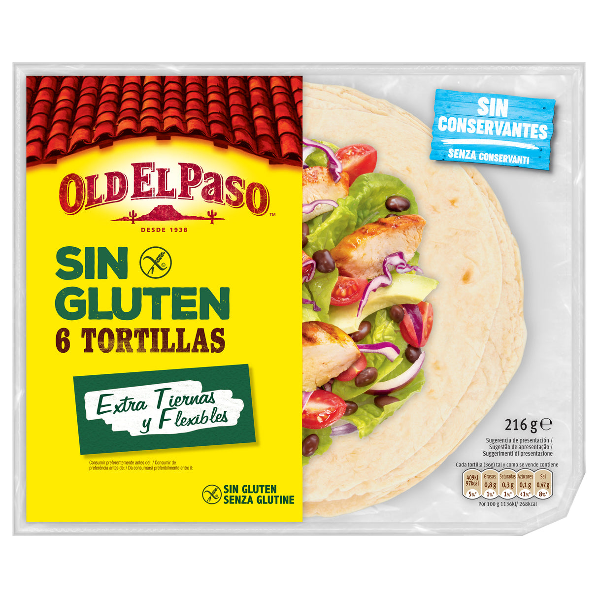 Tortillas Sin Harina de Trigo Old El Paso 6 un