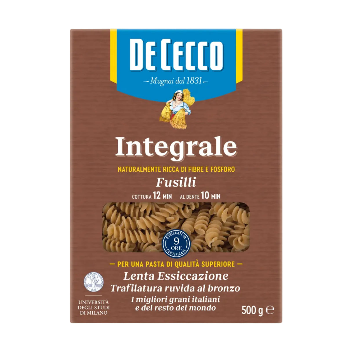 Pasta Fusilli integral De Cecco 500 g