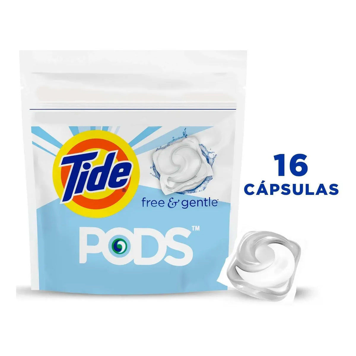 Detergente en Cápsulas Free & Gentle Tide 16 un