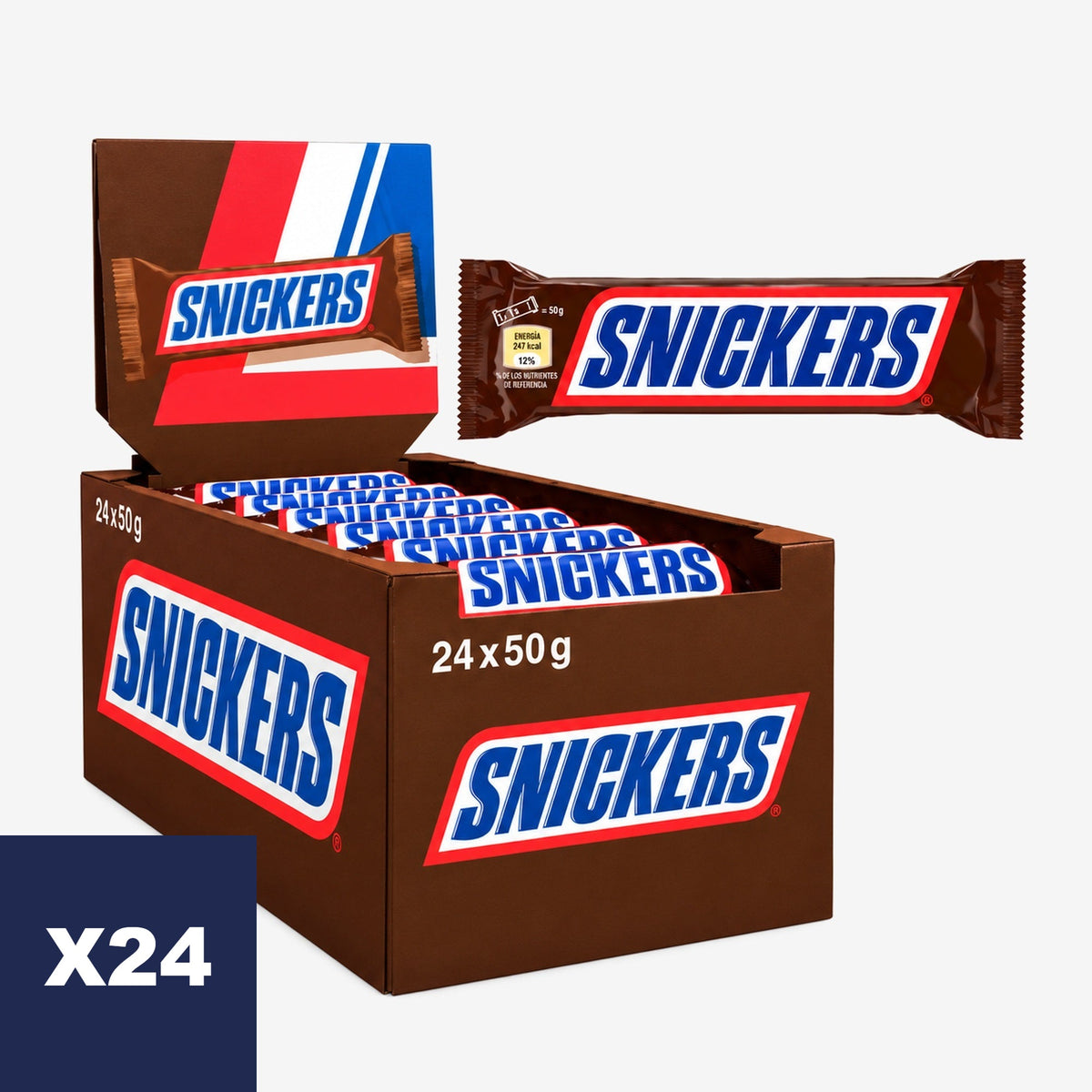 Barras de Chocolate Export Snickers 24 un x 50 g