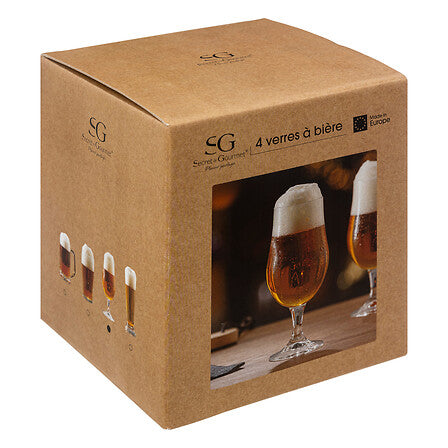 Set 4 Vasos Cerveceros Tulip Vidrio SG 1 un