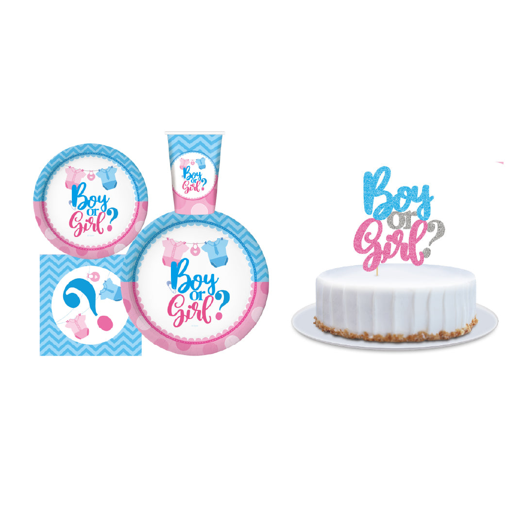 Set Decoración Fiesta Boy or Girl? 30 Personas 1 un