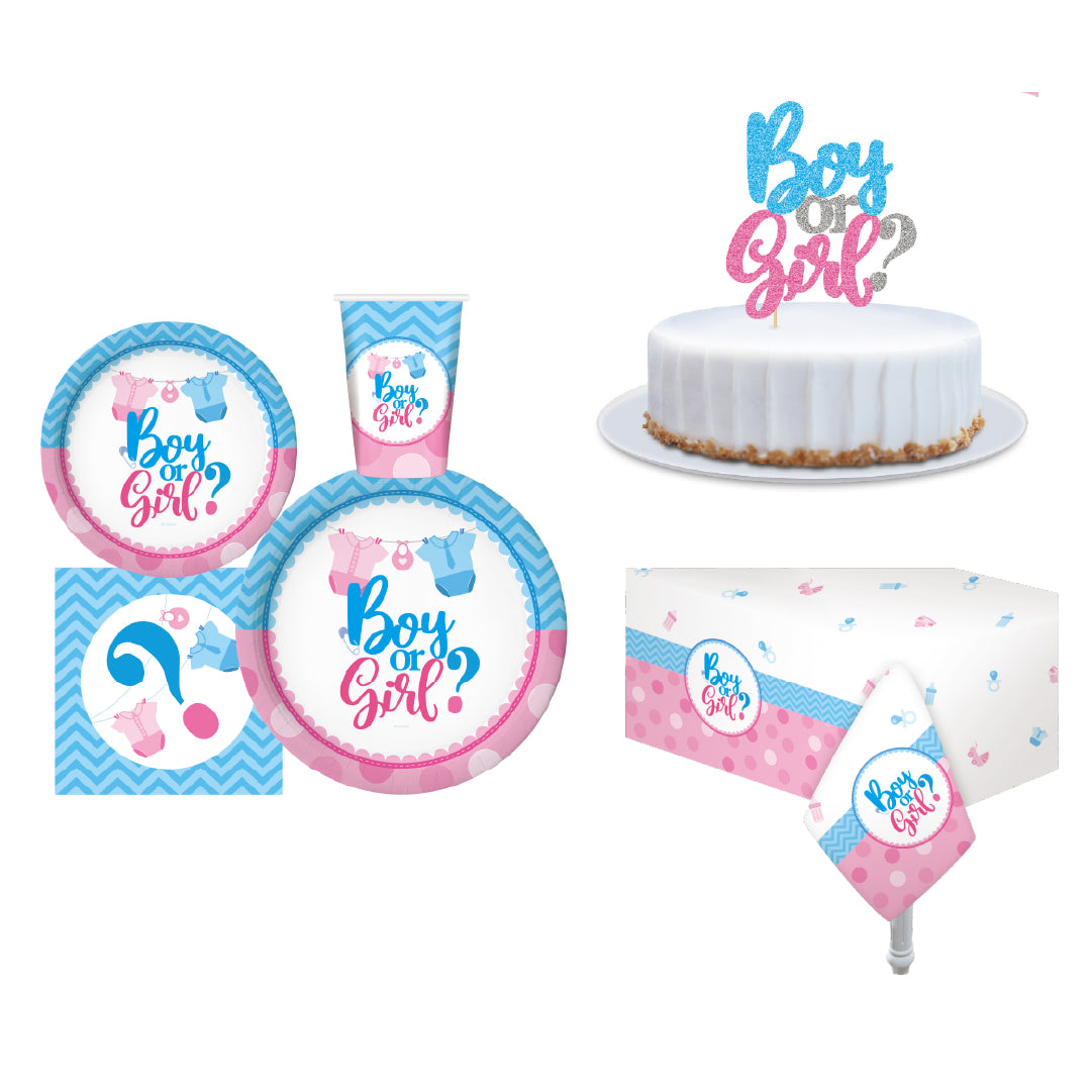 Set Decoración Fiesta Boy or Girl? 30 Personas 1 un