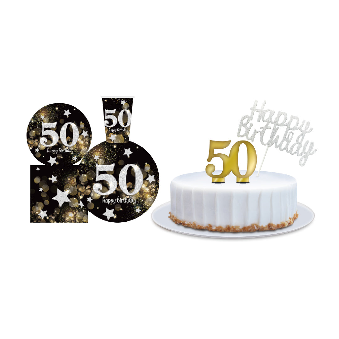 Set Decoración Fiesta Happy 50th Birthday 30 Personas 1 un