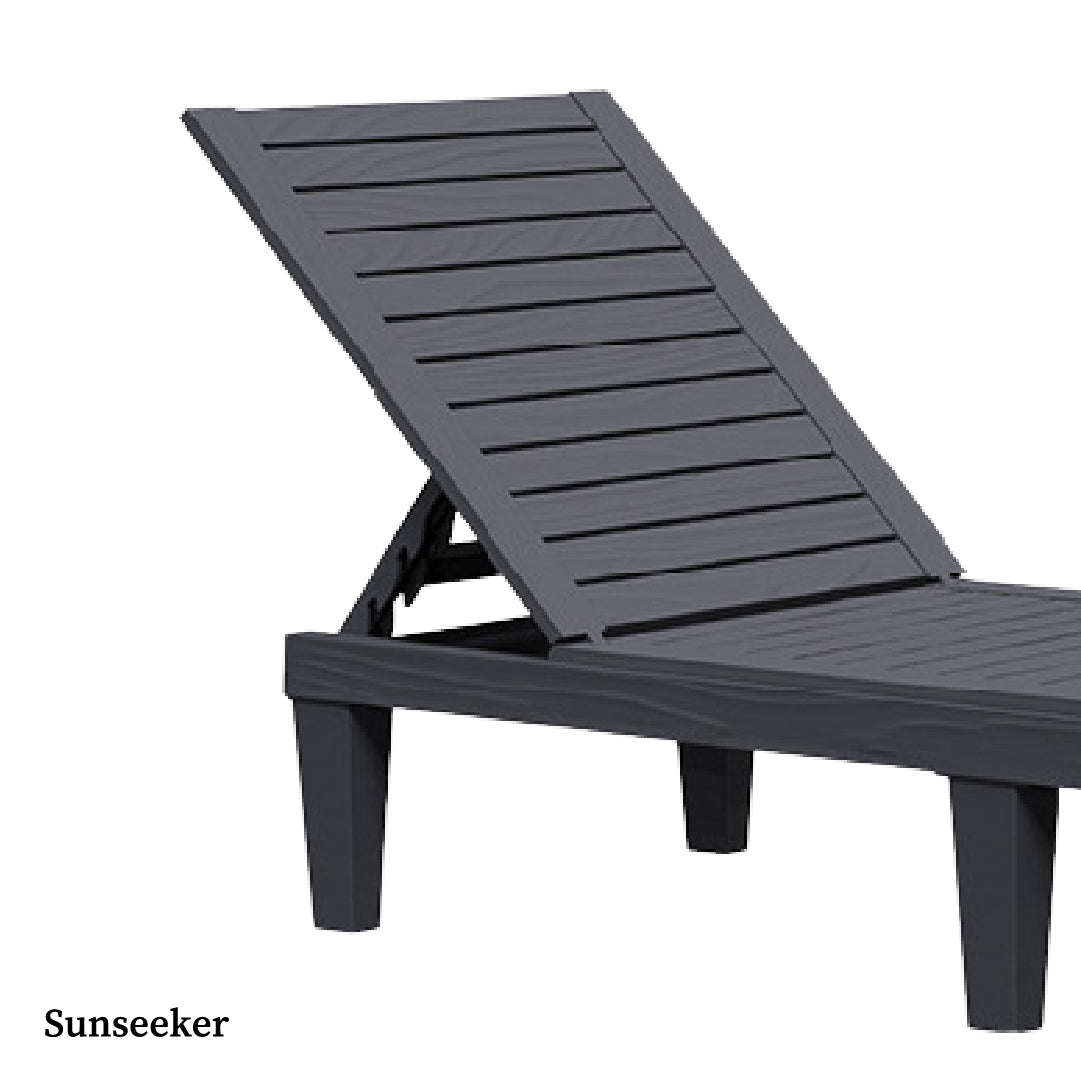 Reposera Reclinable Madera Plástica BlackWood 189 x 58 cm Sunseeker 1 un