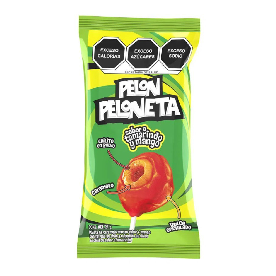 Chupetes Peloneta Tamarindo Mango Pelon 21 g