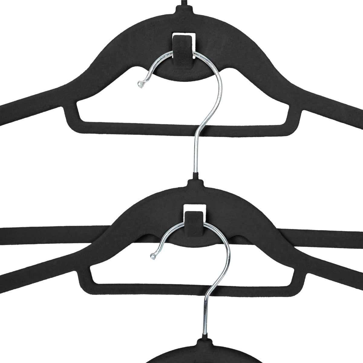 Set 30 Colgadores de Ropa Antideslizantes Black Velvet Home Logics 30 un