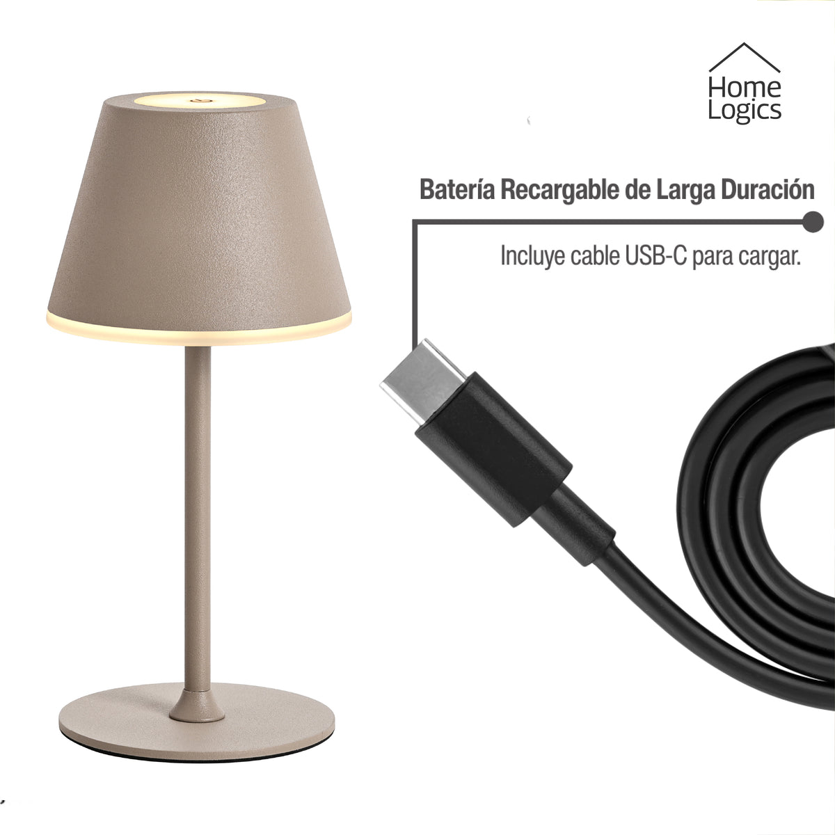 Lampara de Mesa LED Táctil Inalambrica Recargable Sand Home Logics 1 un