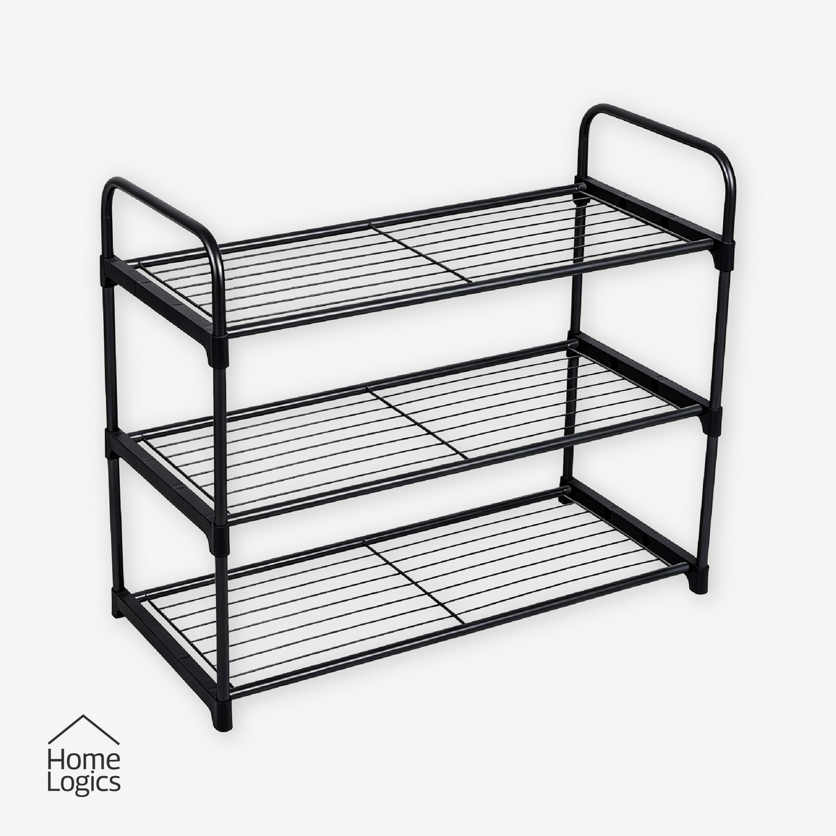 Rack Organizador Zapatos 3 Niveles MallaNegro Home Logics 1 un 1 un