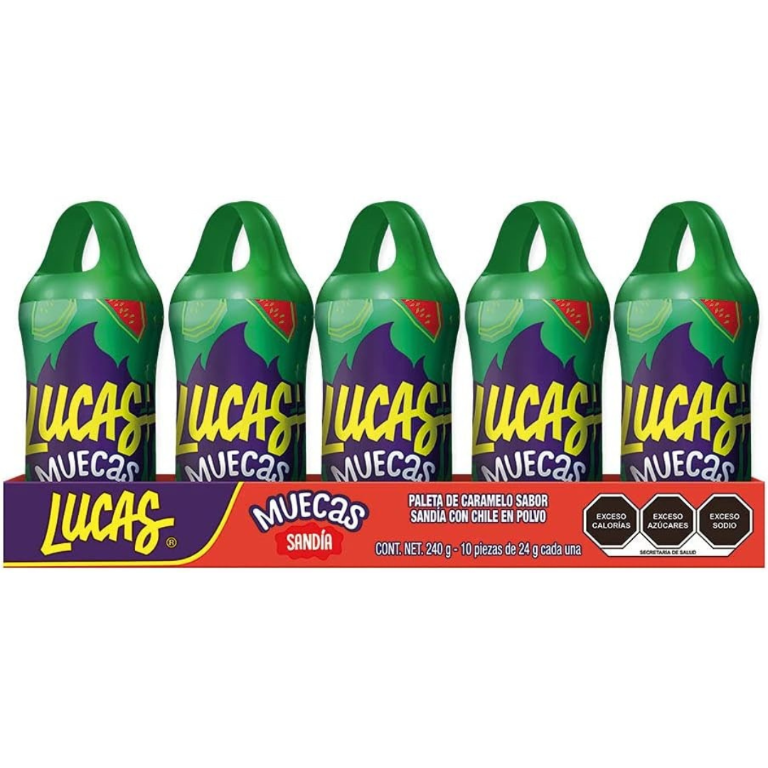 Chupete de Caramelo Sandía Lucas Muecas 10 un x 24 g
