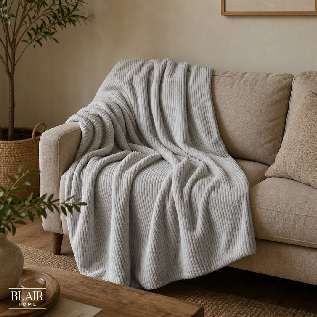 Manta Stripes Gris 130 x 170 cm Blair Home 1 un