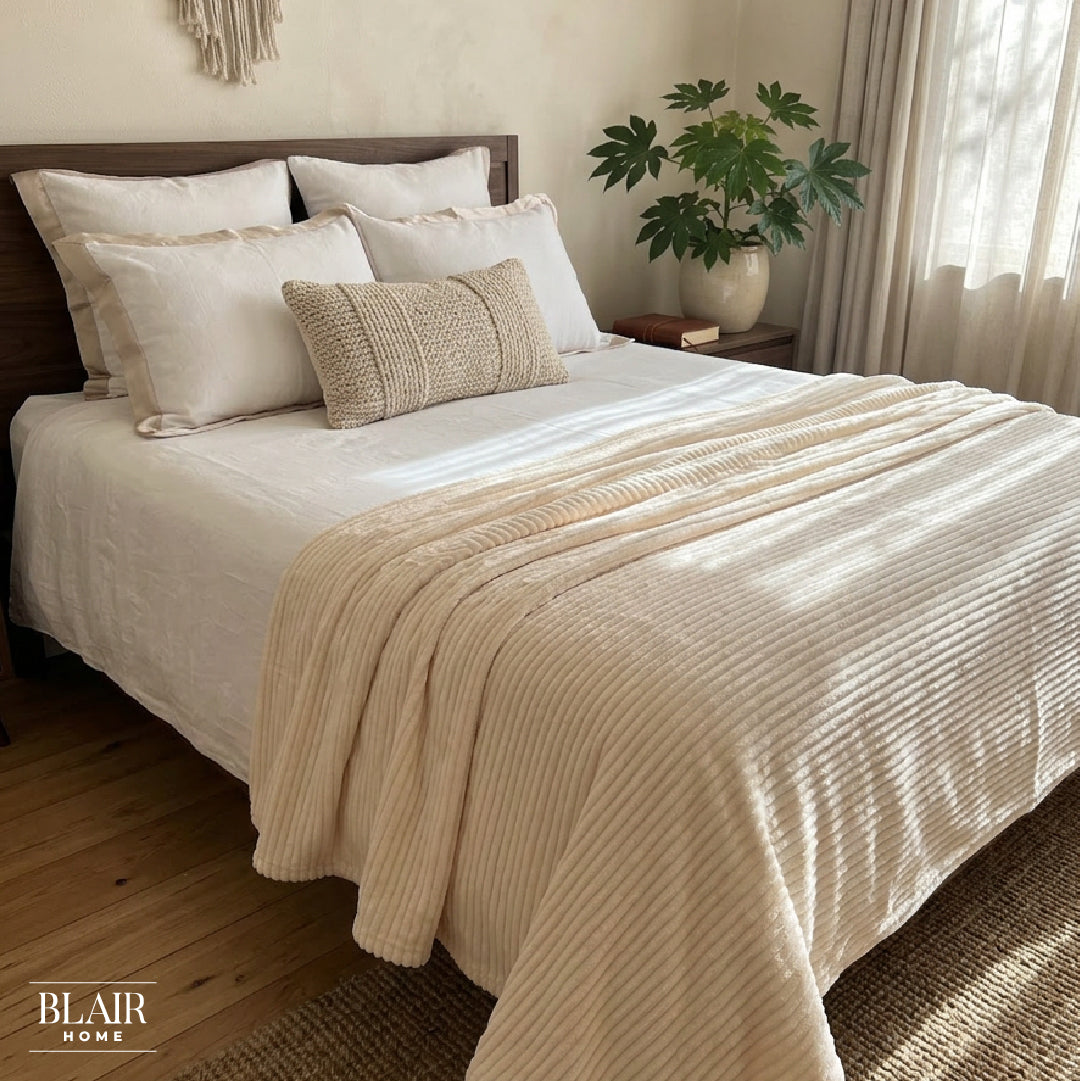 Manta Stripes Marfil 150 x 200 cm Blair Home 1 un