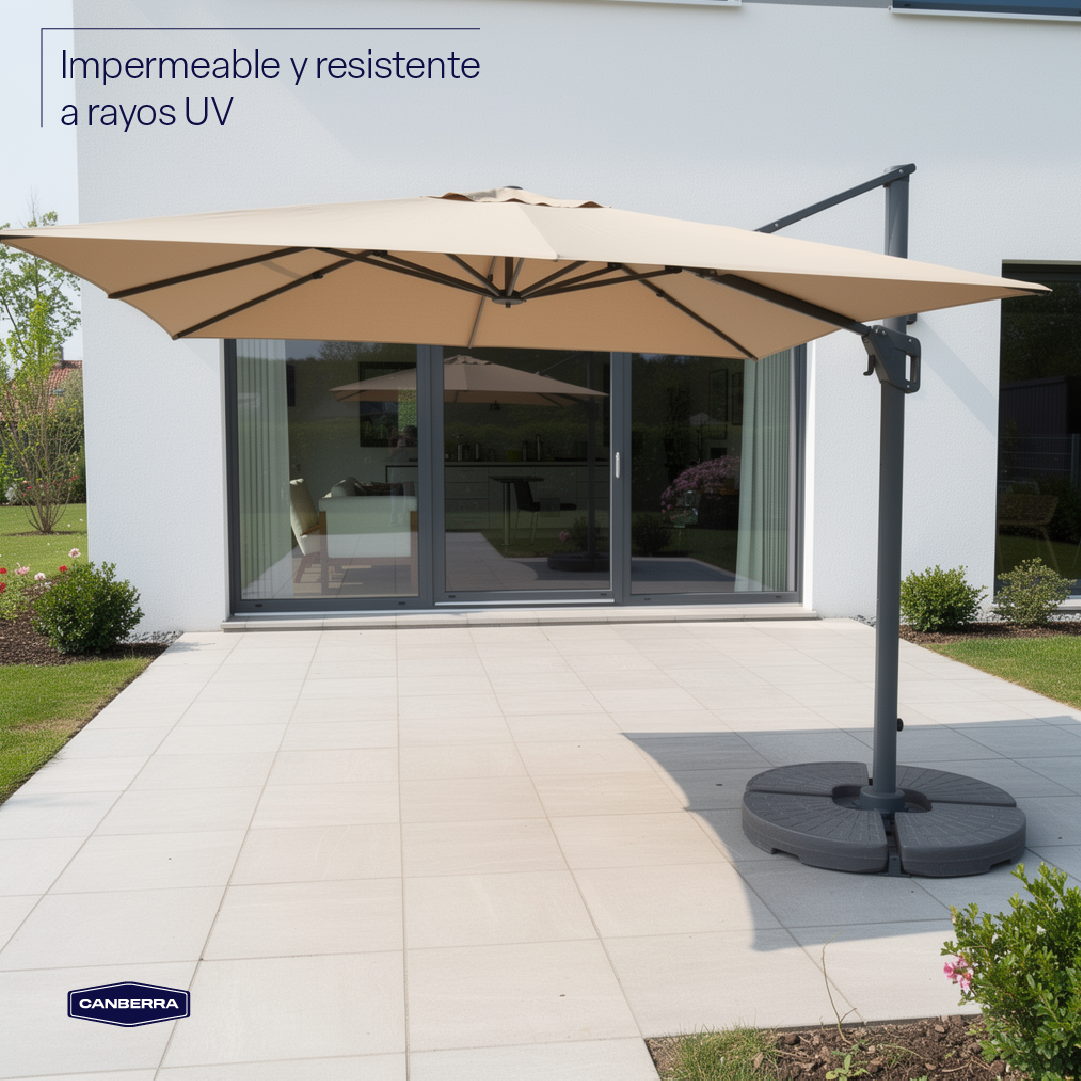Quitasol de Terraza Cuadrado Aluminio Santorini 3m 360° Canberra 1 un