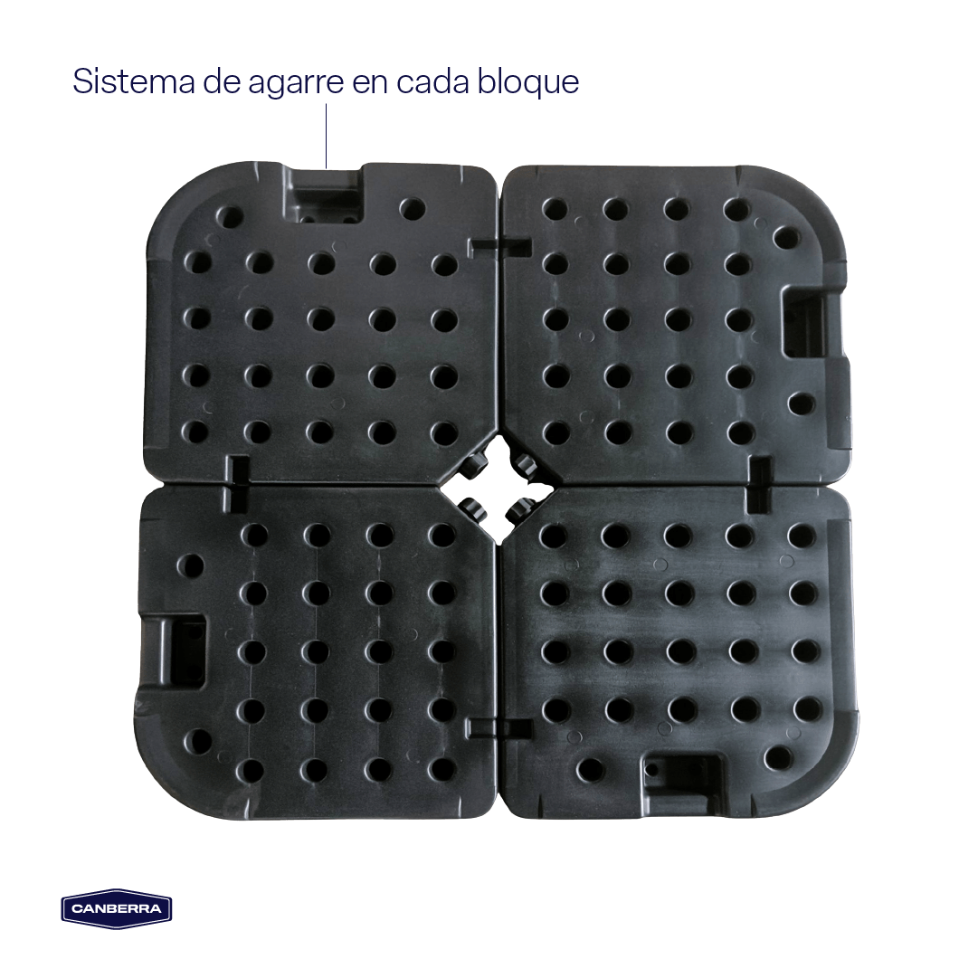 Base Plástica Rellenable Cuadrada Para Quitasol 4 x 15 Litros Canberra 1 un