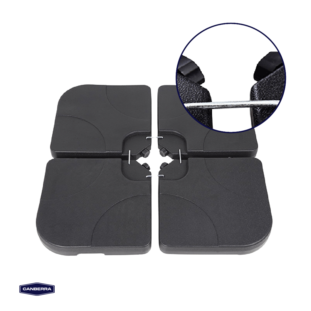 Base Plástica Rellenable Cuadrada Para Quitasol 4 x 15 Litros Canberra 1 un