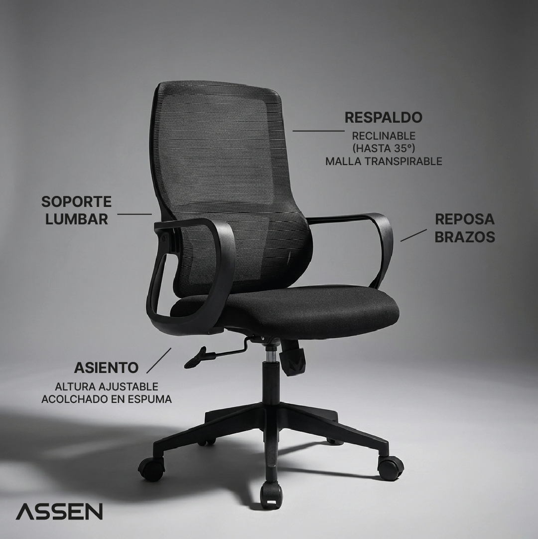 Silla Escritorio Studio Assen 1 un