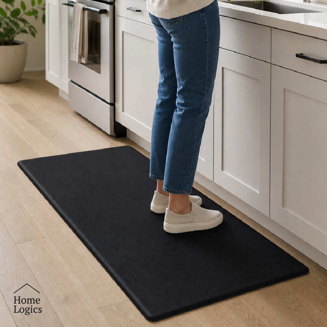 Set 2 Alfombras Anti Fatiga Negro 45x75 cm y 45 x 120 cm 12mm Home Logics 1 un