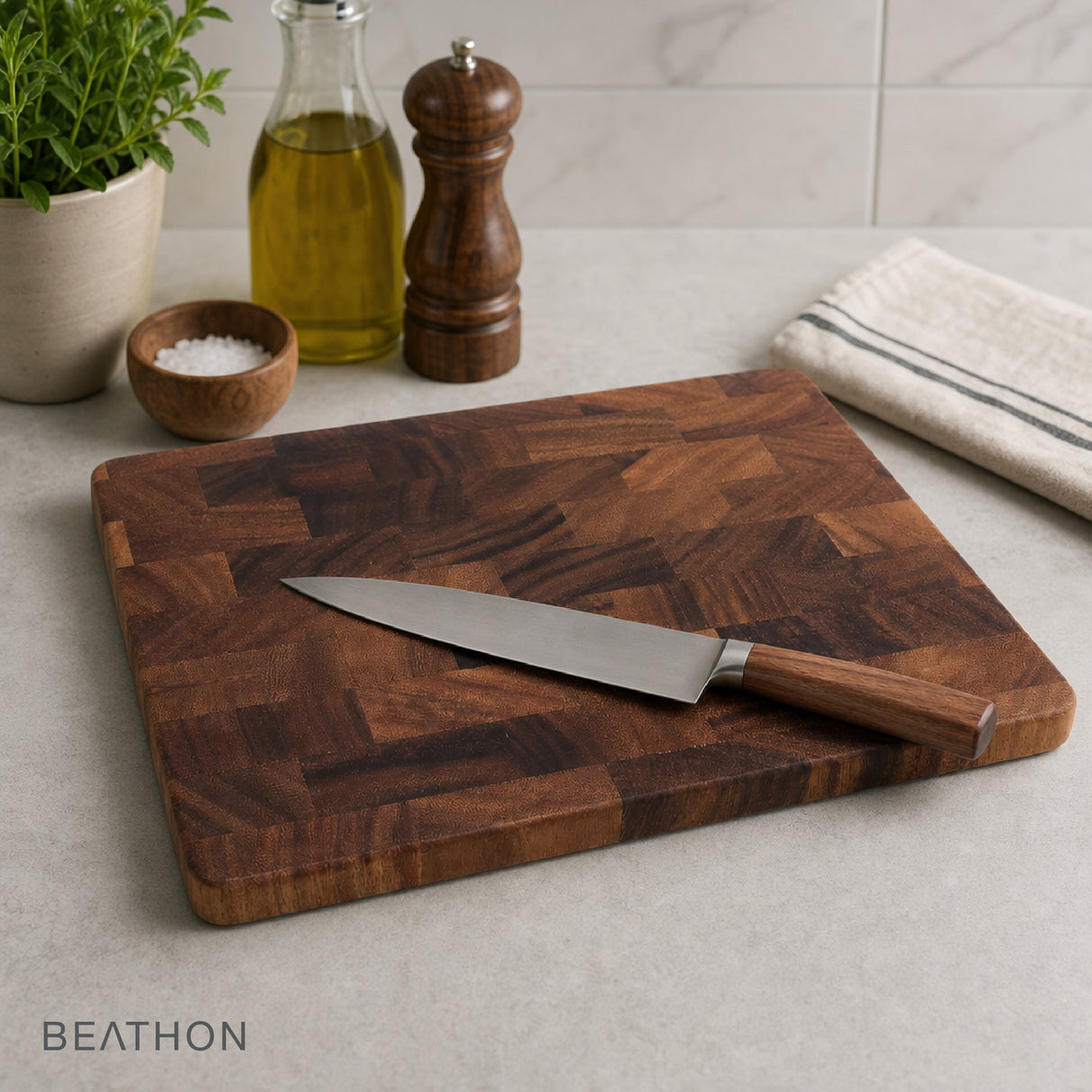 Tabla de Cortar End Grain Nogal 36 x 24 x 2,5 cm Beathon 1 un